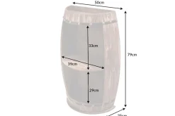 Elegantes Regal BODEGA 79cm natur Pinie halbes Weinfass Shabby Chic