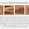 Elegantes Servier Tablett CIANO 40x40cm Akazie Massivholz mit Griffen