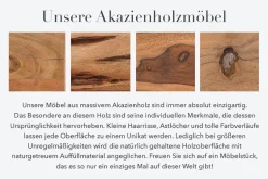 Elegantes Servier Tablett CIANO 40x40cm Akazie Massivholz mit Griffen