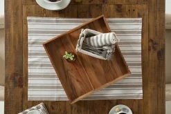 Elegantes Servier Tablett CIANO 40x40cm Akazie Massivholz mit Griffen