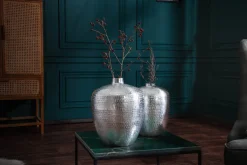 Elegantes Vasen 2er Set ORIENTAL 33cm silber in Handarbeit verziert