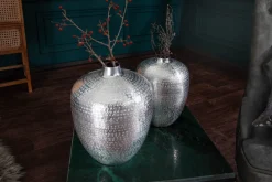 Elegantes Vasen 2er Set ORIENTAL 33cm silber in Handarbeit verziert