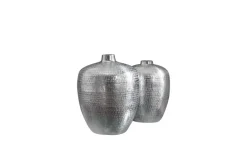 Elegantes Vasen 2er Set ORIENTAL 33cm silber in Handarbeit verziert