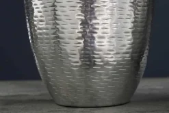 Elegantes Vasen 2er Set ORIENTAL 32cm silber im Rice Hammerschlag Design