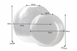 Elegantes Vasen 2er Set ORIENTAL 44cm silber im Grid Hammerschlag Design