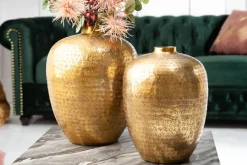 Elegantes Vasen 2er Set ORIENTAL 33cm gold in Handarbeit verziert