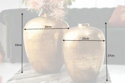 Elegantes Vasen 2er Set ORIENTAL 33cm gold in Handarbeit verziert