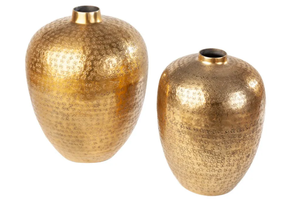 Elegantes Vasen 2er Set ORIENTAL 33cm gold in Handarbeit verziert