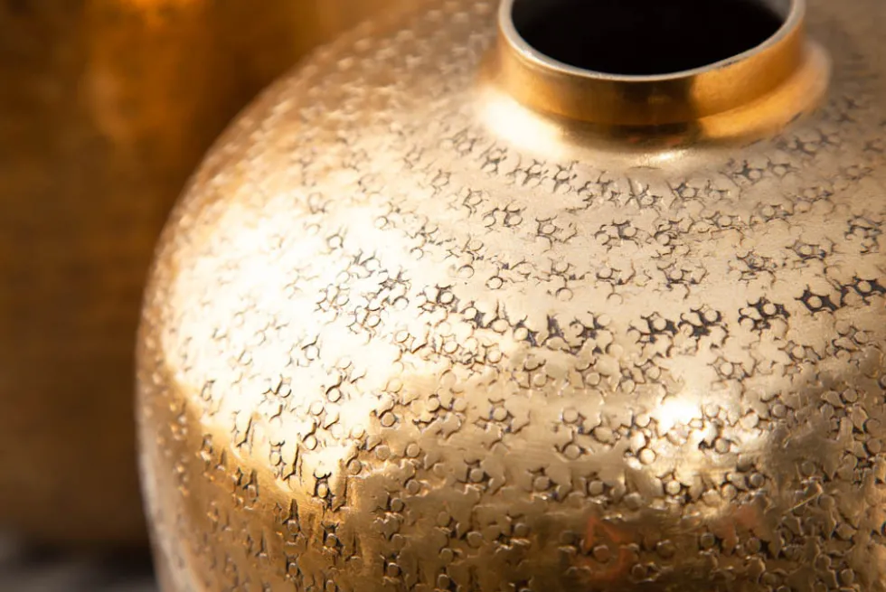 Elegantes Vasen 2er Set ORIENTAL 33cm gold in Handarbeit verziert