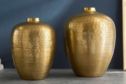 Elegantes Vasen 2er Set ORIENTAL 32cm gold im Rice Hammerschlag Design