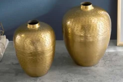 Elegantes Vasen 2er Set ORIENTAL 32cm gold im Rice Hammerschlag Design