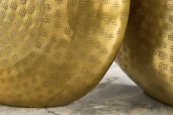 Elegantes Vasen 2er Set ORIENTAL 44cm gold im Grid Hammerschlag Design