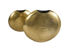 Elegantes Vasen 2er Set ORIENTAL 44cm gold im Grid Hammerschlag Design