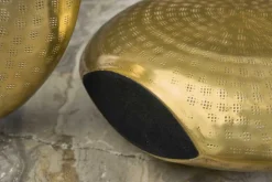 Elegantes Vasen 2er Set ORIENTAL 44cm gold im Grid Hammerschlag Design