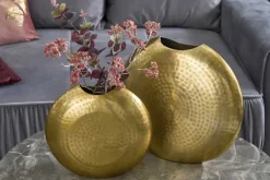Elegantes Vasen 2er Set ORIENTAL 44cm gold im Grid Hammerschlag Design