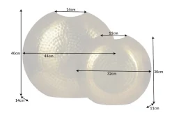 Elegantes Vasen 2er Set ORIENTAL 44cm gold im Grid Hammerschlag Design