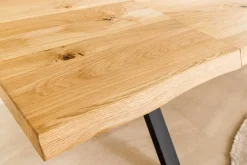 2er Set Ansteckplatten WILD OAK 50cm natur Wildeiche geölt Massivholz Esstisch Verlängerung Baumkante