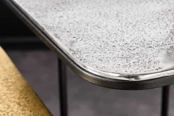 2er Set Beistelltisch ABSTRACT 55cm gold silber schwarz Metall handmade