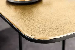 2er Set Beistelltisch ABSTRACT 55cm gold silber schwarz Metall handmade