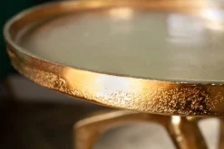 2er Set Beistelltische ABSTRACT 60cm gold Metall rund Shabby Chic Design