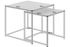 2er Set Beistelltische SLIM LINE 50cm graphit Metall Couchtische