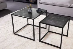 2er Set Beistelltische SLIM LINE 50cm graphit Metall Couchtische