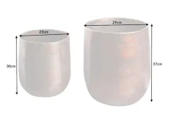 2er Set Blumentopf FLOWERS XL 20/30cm Metall kupfer geflammt