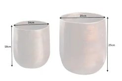 2er Set Blumentopf FLOWERS L 15/20cm Metall kupfer geflammt