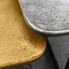 2er Set Couchtisch ABSTRACT 60cm gold silber schwarz Metall handmade