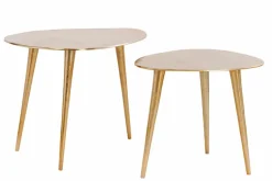 2er Set Couchtisch ELEMENTS 50cm gold Metall Handarbeit