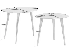 2er Set Couchtisch ELEMENTS 50cm gold Metall Handarbeit