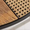 2er Set Couchtisch VIENNA LOUNGE 70cm rund Mangoholz massiv Wiener Geflecht Metall schwarz