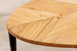 2er Set Couchtische ADLON 110cm natur weiß Akazienholz Marmor schwarz Metall