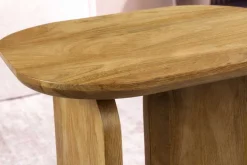 2er Set Couchtische GATSBY 100cm braun Mangoholz organische Form Beistelltisch