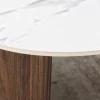 2er Set Couchtische OSAKA 120cm weiß Marmor Keramik Walnuss