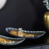 2er Set Deko Schalen ORIENT 45cm gold Hammerschlag Design mit Patina