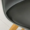 2er Set Design Stuhl SCANDINAVIA MEISTERSTÜCK grau Kunstleder natur Metall Eichen-Optik