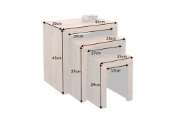 3er Set Massivholz Beistelltische MAKASSAR 45cm braun Sheesham stone finish Maserung