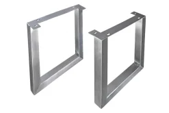 2er Set Tischgestell U-FRAME 70cm Edelstahl gebürstet matt Tischbeine Kufe Esstisch
