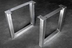 2er Set Tischgestell U-FRAME 70cm Edelstahl gebürstet matt Tischbeine Kufe Esstisch