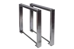 2er Set Tischgestell U-FRAME 80cm Edelstahl gebürstet matt Tischbeine Kufe Esstisch