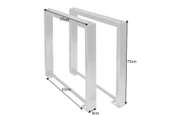 2er Set Tischgestell U-FRAME 80cm Edelstahl gebürstet matt Tischbeine Kufe Esstisch