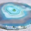 4er Set Untersetzer für Gläser COASTER 10cm grün Edelstein Achat Quarz handmade