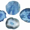 4er Set Untersetzer für Gläser COASTER 10cm blau Edelstein Achat Quarz handmade