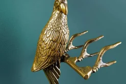 2er Set Wandgarderobe WILDLIFE BIRDS 45cm gold Metall Hammerschlag Design handmade