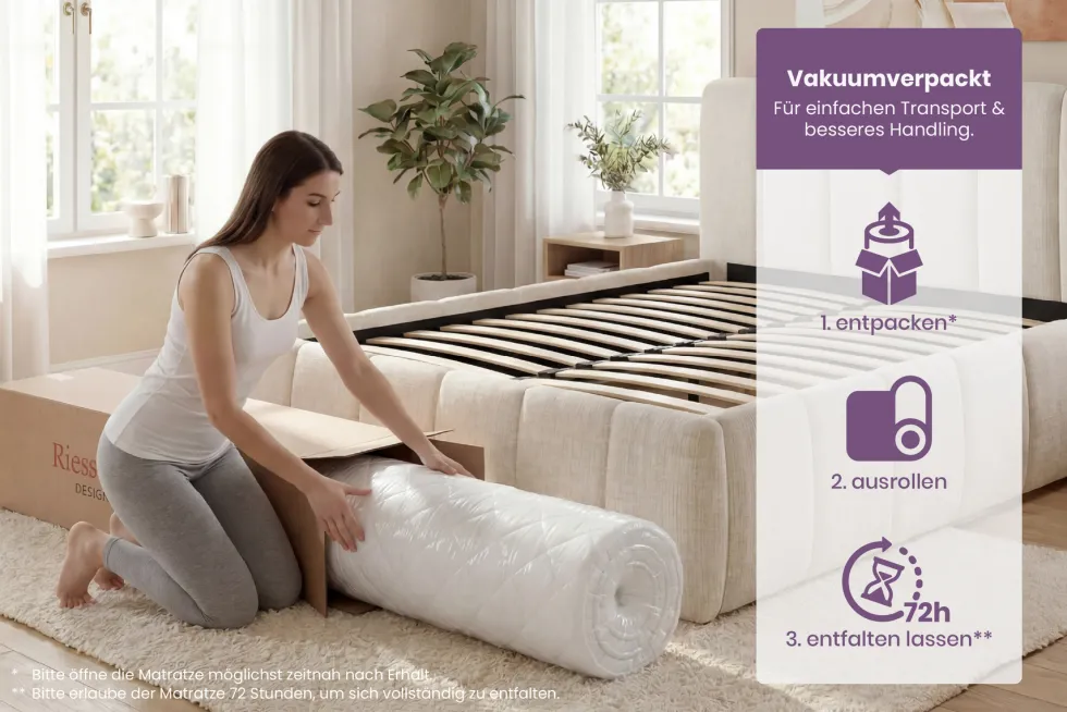 Ergonomische Boxspringmatratze CLOUD FLEX 180x200cm Tonnentaschenfederkern 7-Zonen
