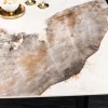 Esstisch MILANO 180cm weiß Pandora Keramik schwarzes Metallgestell
