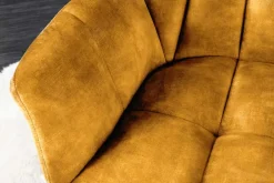 Esszimmer Sitzbank PAPILLON 165cm senfgelb Samt mit Lehnen schwarzes Metallgestell