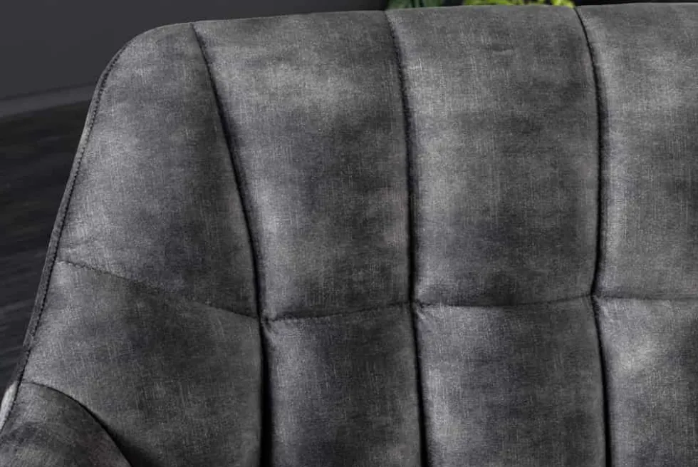 Esszimmer Sitzbank PAPILLON 165cm grau Samt mit Rückenlehne schwarzes Metallgestell
