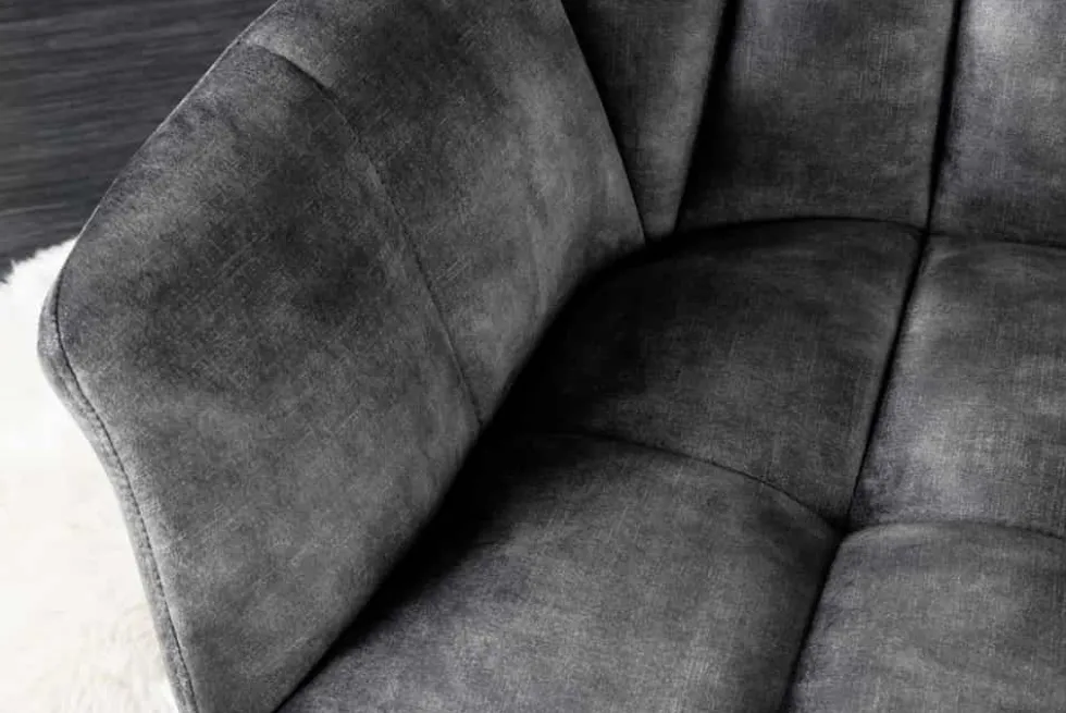 Esszimmer Sitzbank PAPILLON 165cm grau Samt mit Rückenlehne schwarzes Metallgestell